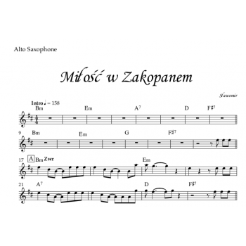Miłość w Zakopanem, Sławomir - Alto Saxophone (Eb-Instrument)